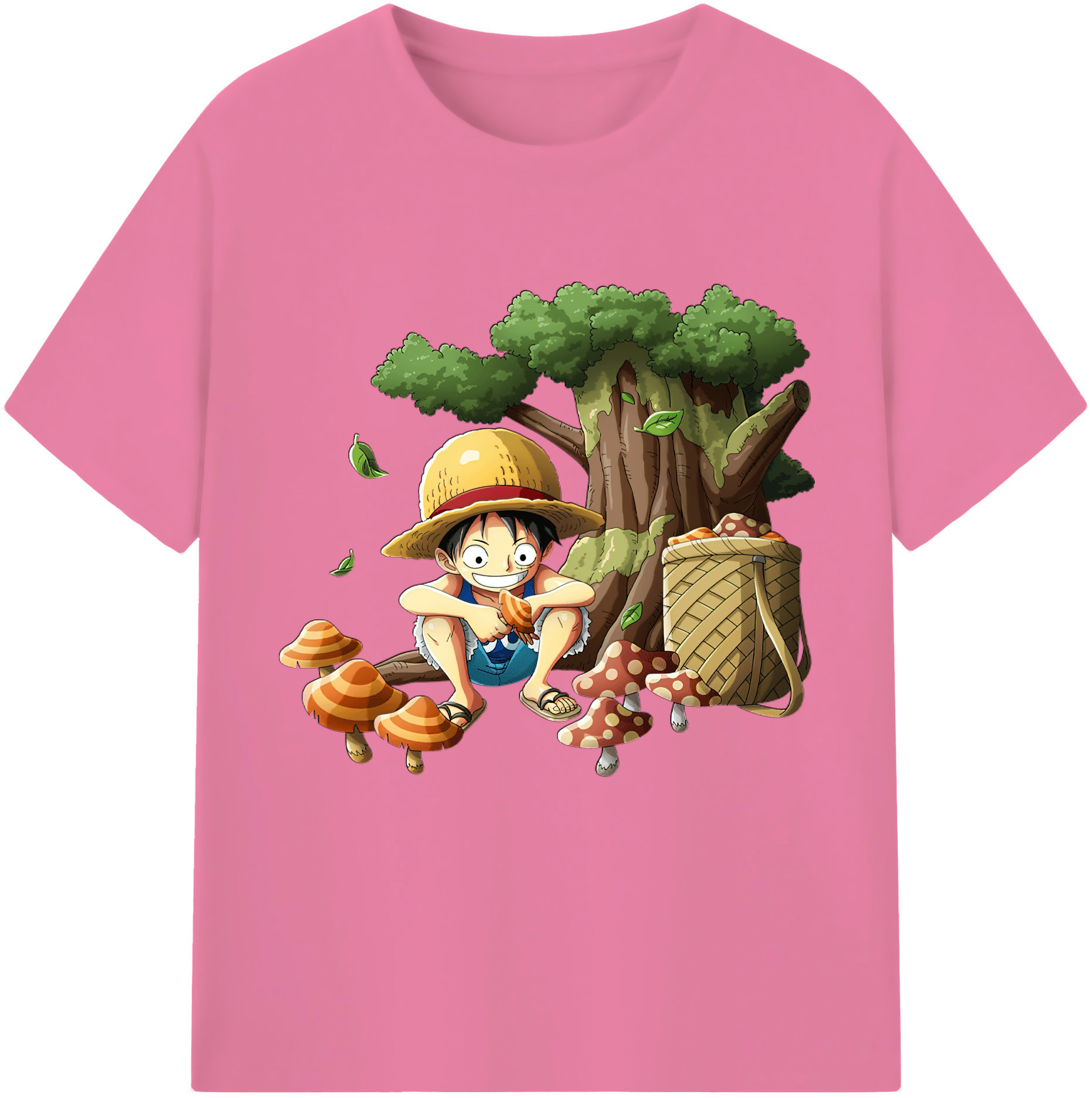 ワンピース モンキー・D・ルフィ ONE PIECE Monkey D. Luffy 綿100％半袖Tシャツ（フロントプリント）